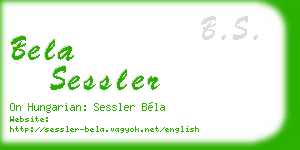 bela sessler business card